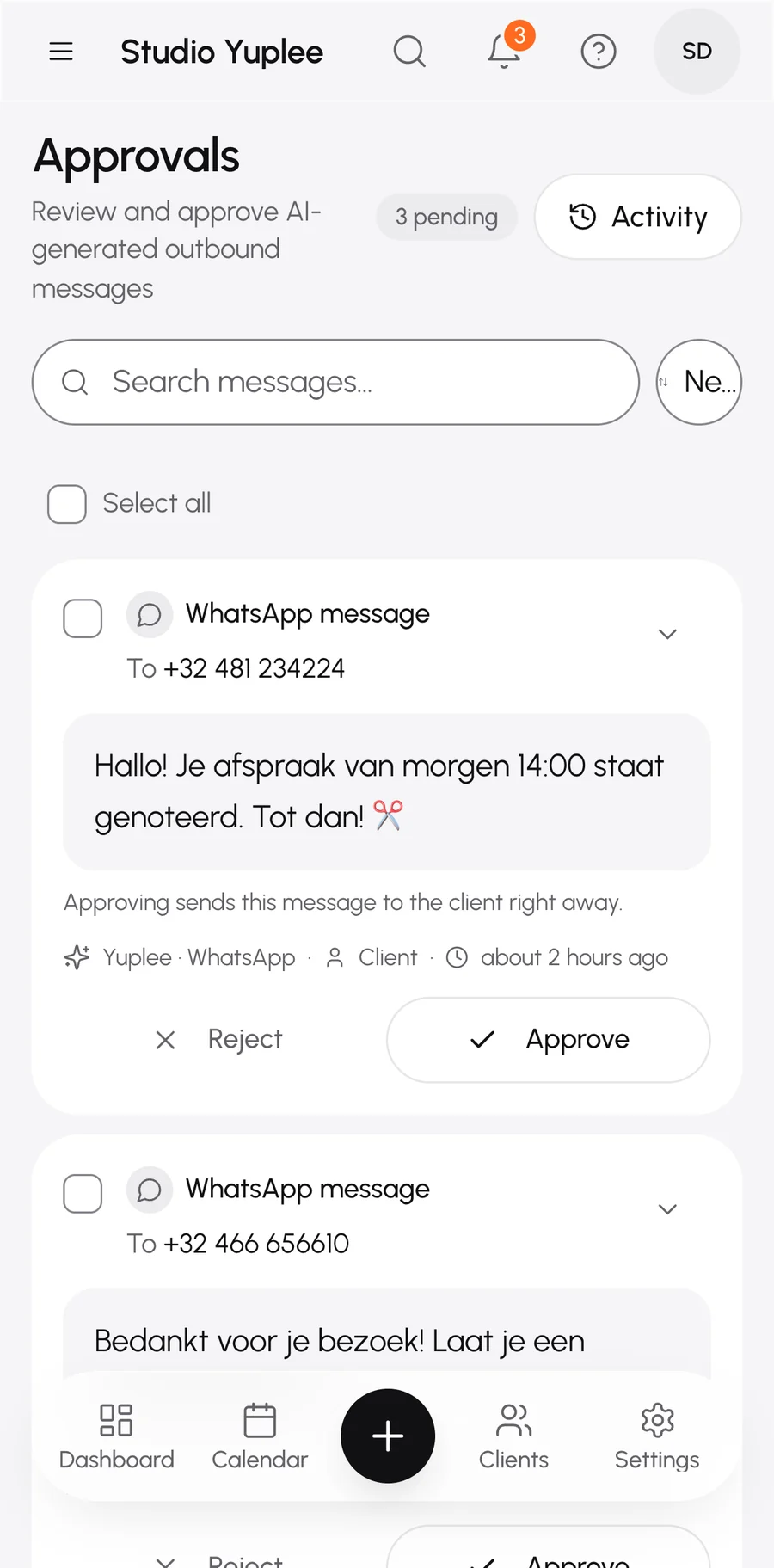Yuplee on a phone