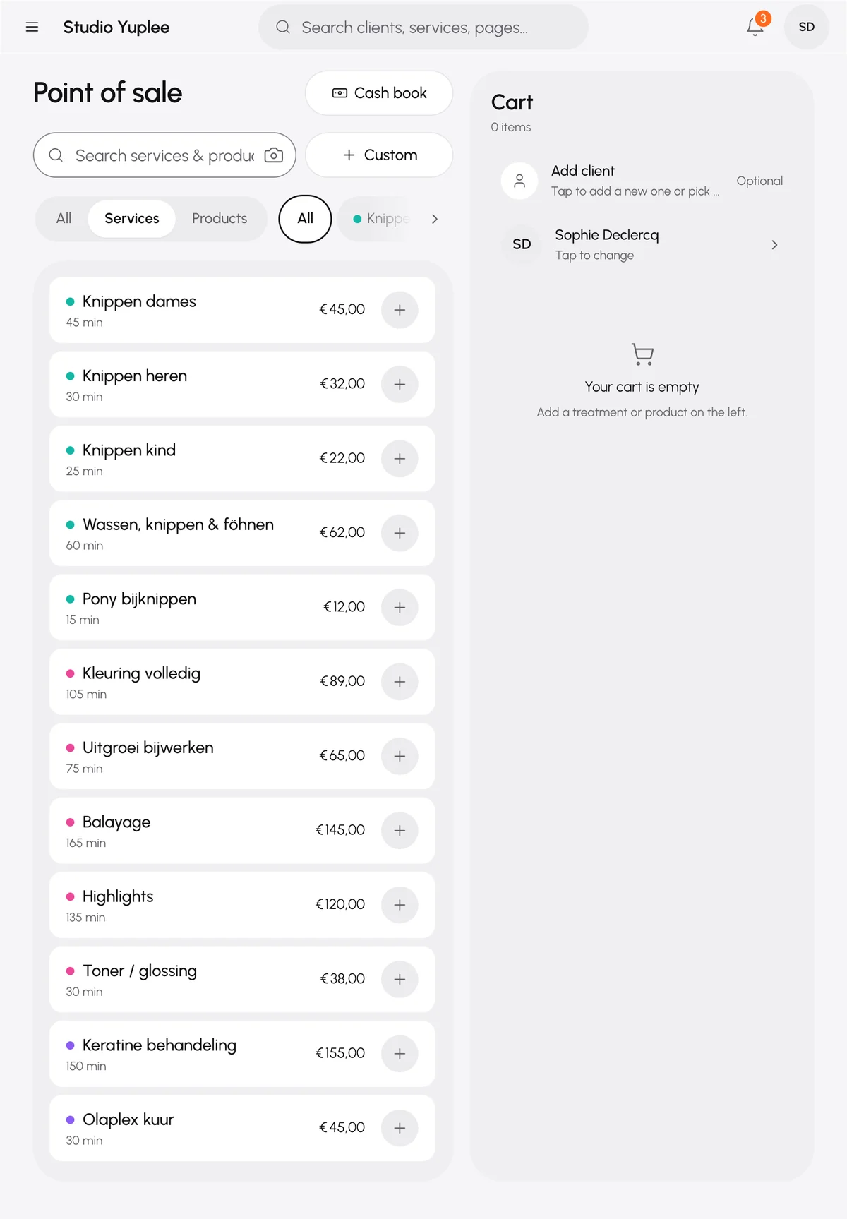 Checkout on a tablet